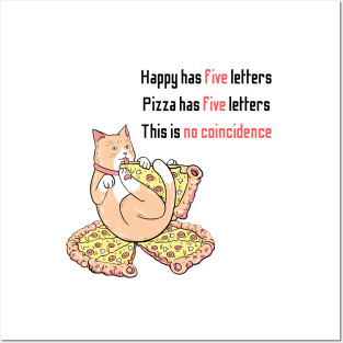 Funny Pizza Cat Quotes Posters and Art